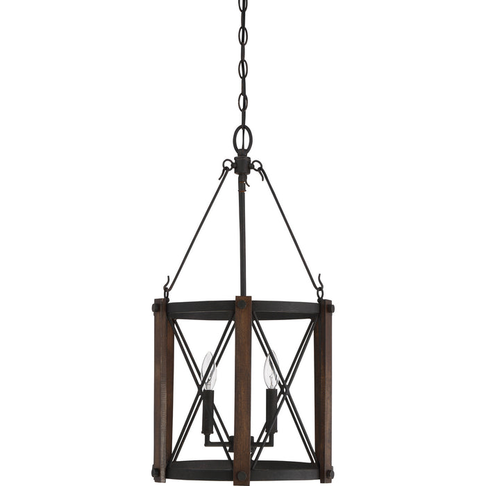 Three Light Foyer Pendant from the Baron collection in Marcado Black finish