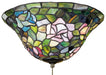 Meyda Tiffany - 71427 - Three Light Flushmount - Tiffany Rosebush - Purple/Blue Burgundy Pink Purple/Blue