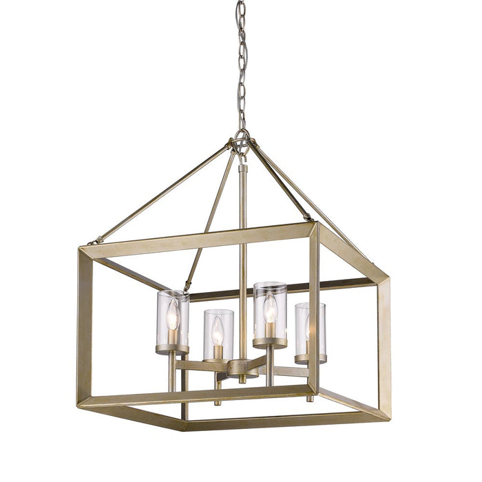 Four Light Chandelier from the Smyth collection in White Gold finish