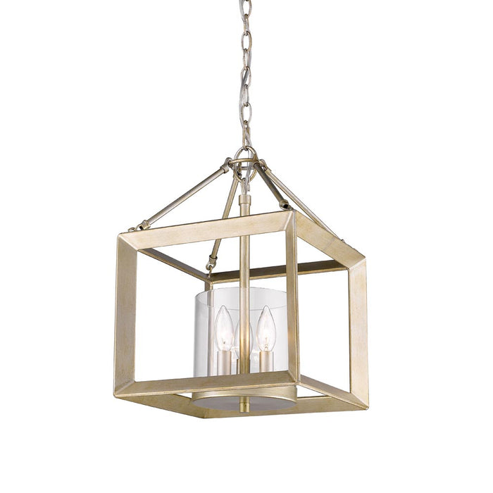 Three Light Semi-Flush Mount from the Smyth collection in White Gold finish