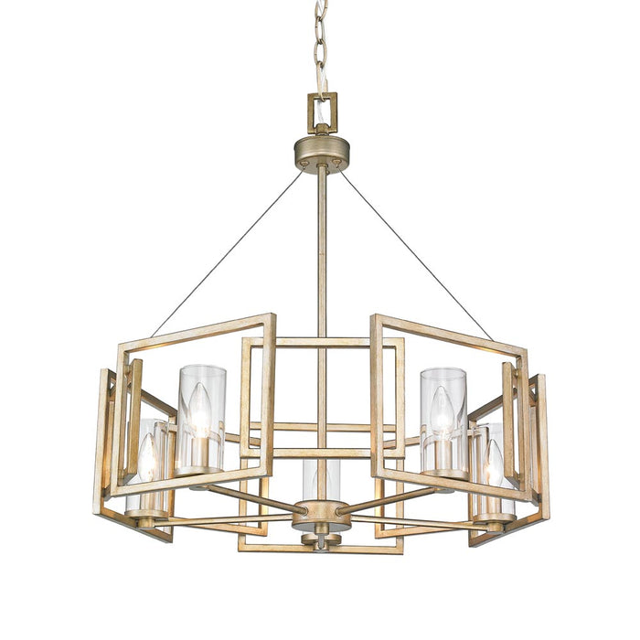 Five Light Chandelier from the Marco collection in White Gold finish