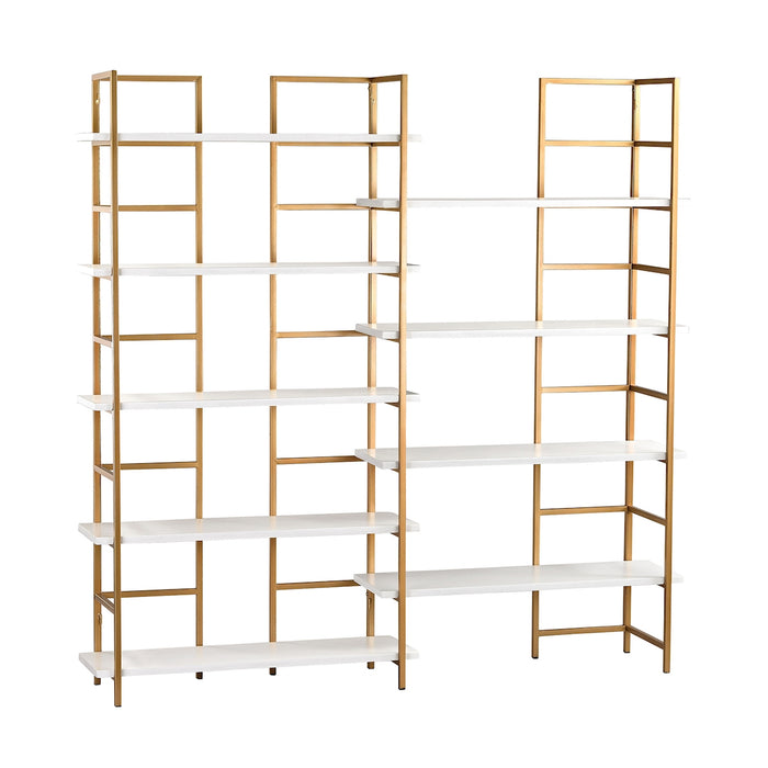 Shelving Unit from the Kline collection in Gloss White, Gold, Gold finish