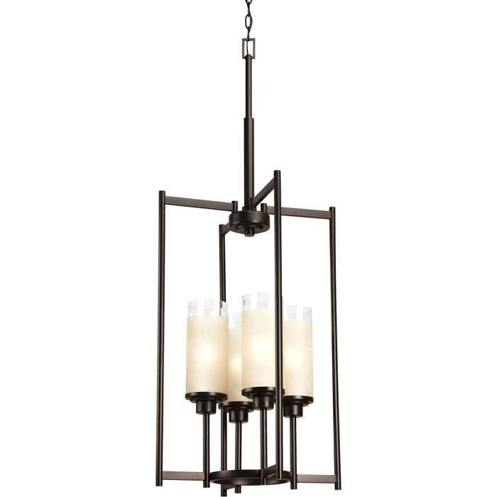Four Light Foyer Chandelier from the Alexa collection in Antique Bronze finish