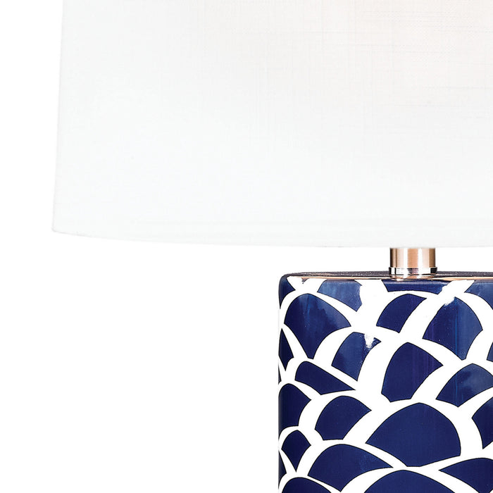 One Light Table Lamp from the No Collection collection in Navy Blue, White, White finish