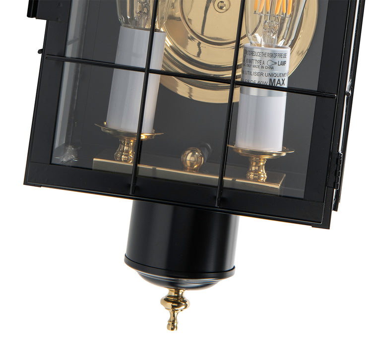 Two Light Wall Mount from the American Heritage Wall collection in Black finish