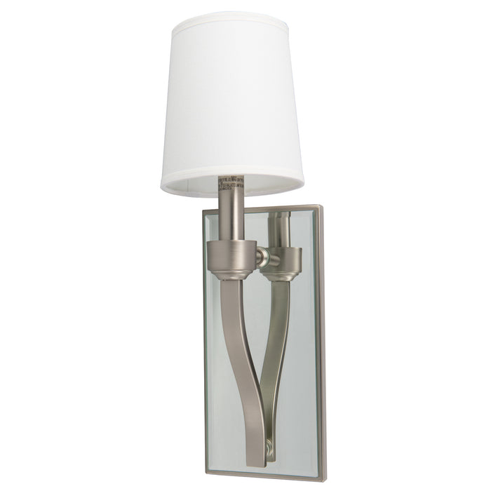 One Light Wall Mount from the Roule Mirror Sconce collection in Brush Nickel finish