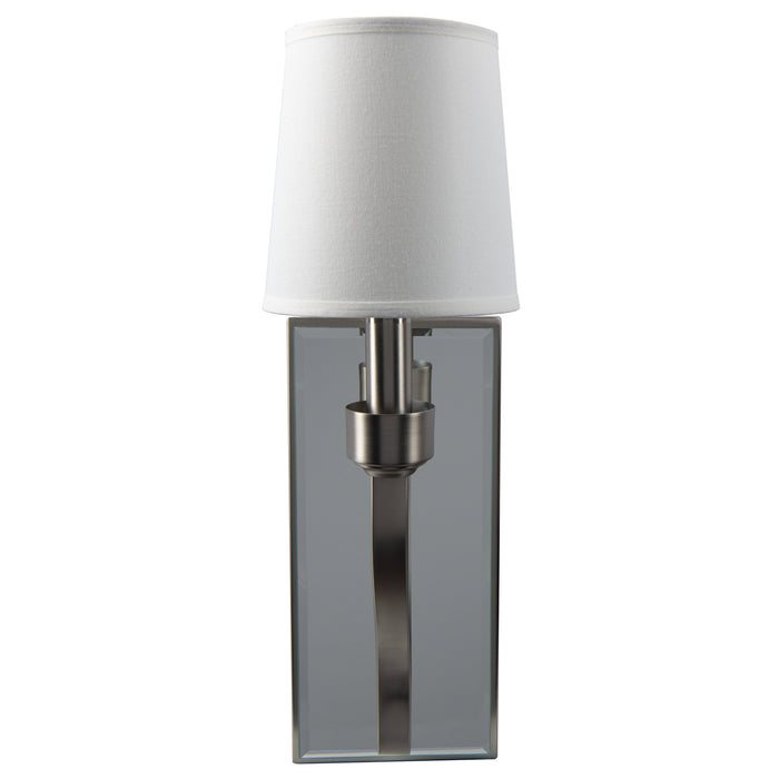 One Light Wall Mount from the Roule Mirror Sconce collection in Brush Nickel finish