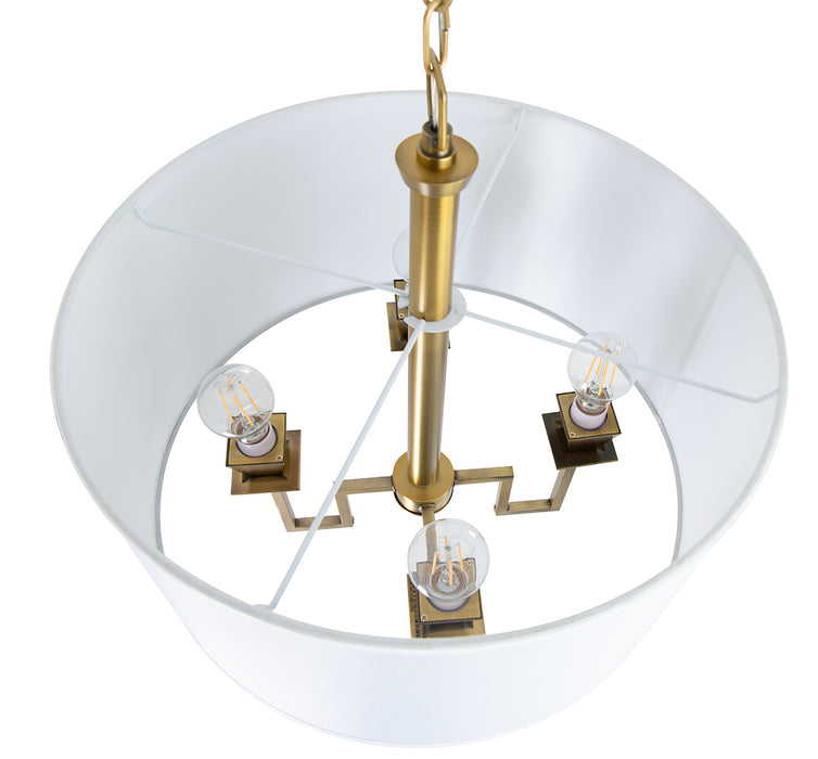 Four Light Chandelier from the Maya 4 Arm Chandelier collection in Aged Brass finish