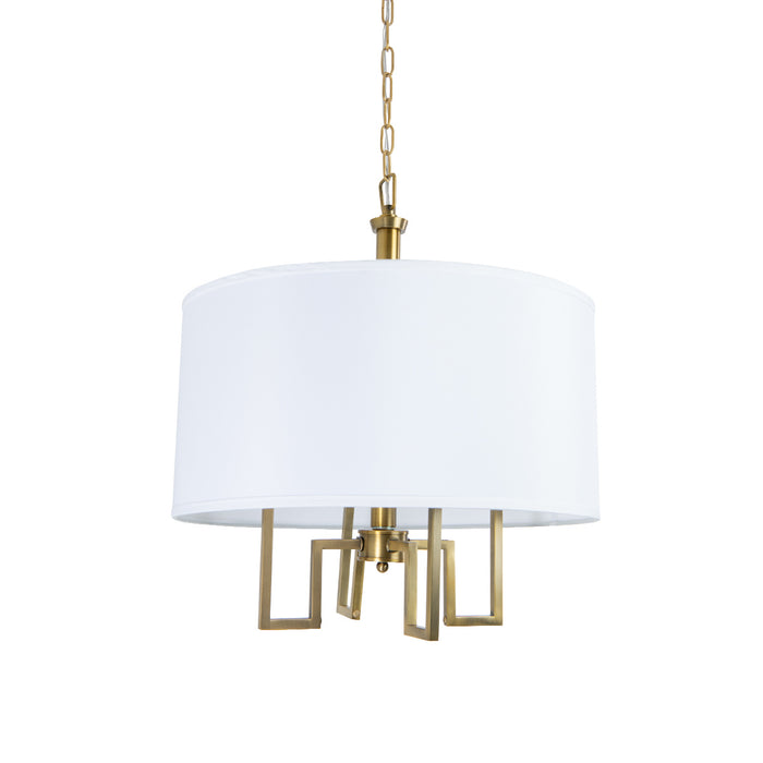 Four Light Chandelier from the Maya 4 Arm Chandelier collection in Aged Brass finish