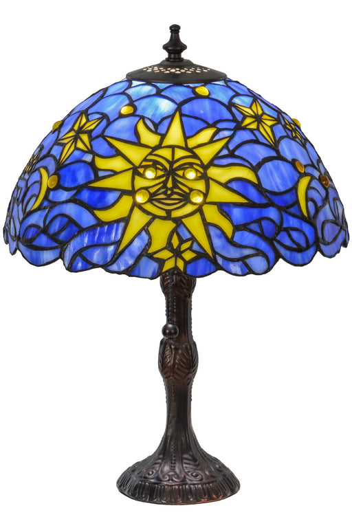 Meyda Tiffany - 153615 - One Light Table Lamp - Sun, Moon & Stars - Mahogany Bronze