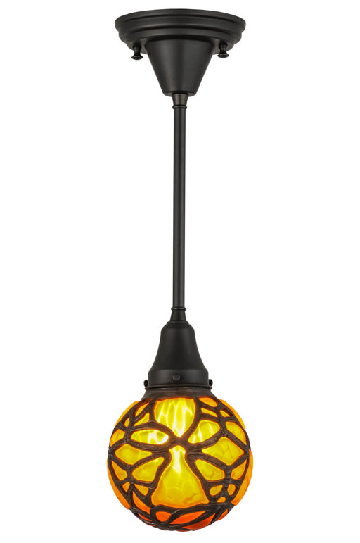 Meyda Tiffany - 157348 - One Light Mini Pendant - Castle - Craftsman Brown