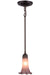 Meyda Tiffany - 157419 - One Light Mini Pendant - Lavender Pond Lily - Mahogany Bronze