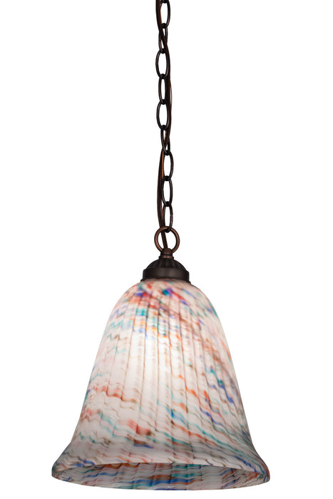 Meyda Tiffany - 157655 - One Light Pendant - Peacock Pate-De-Verre - Mahogany Bronze
