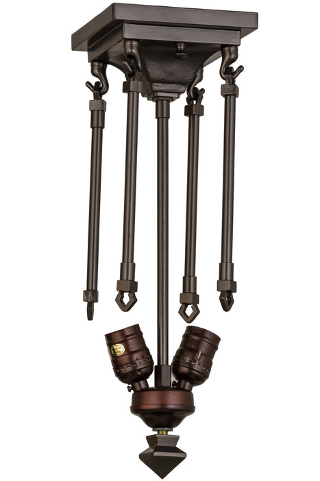 Meyda Tiffany - 163230 - Two Light Semi-Flushmount Hardware - Smythe Craftsman - Oil Rubbed Bronze