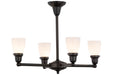 Meyda Tiffany - 56476 - Four Light Chandelier - Revival Oyster Bay - Craftsman Brown