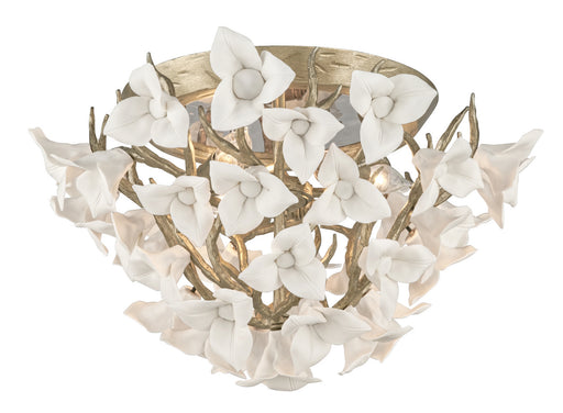 Corbett Lighting - 211-34 - Four Light Flush Mount - Lily - Enchanted Silver Leaf