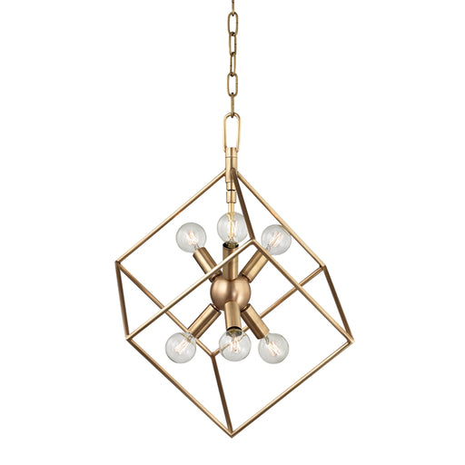 Hudson Valley - 1215-AGB - Six Light Pendant - Roundout - Aged Brass