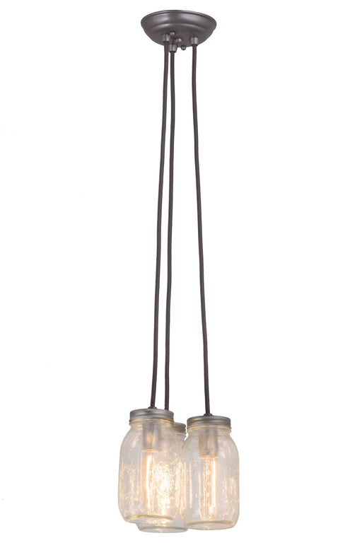 Meyda Tiffany - 165847 - Three Light Pendant - Mason Jar - Custom