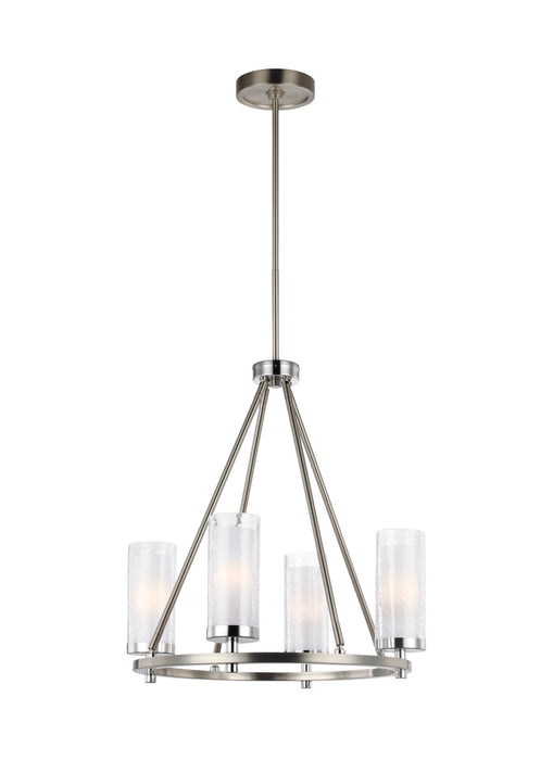 Four Light Chandelier from the Jonah collection in Satin Nickel / Chrome finish