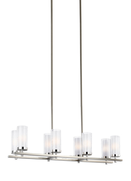 Eight Light Island Chandelier from the Jonah collection in Satin Nickel / Chrome finish