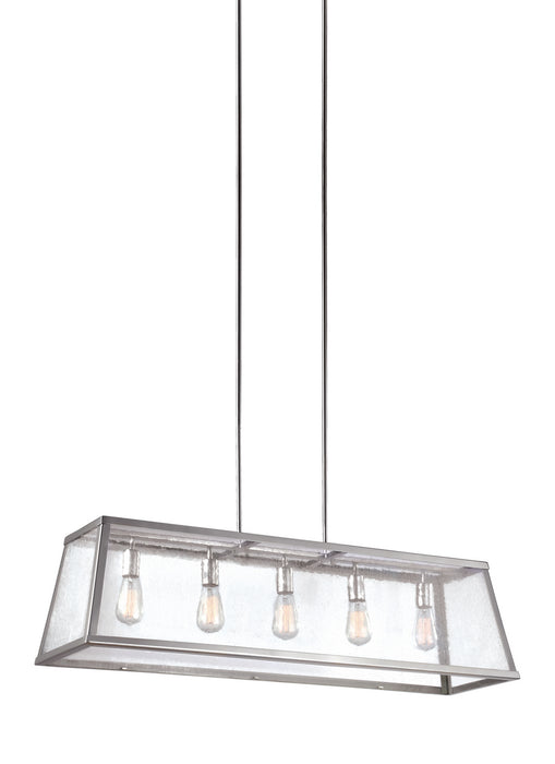 Five Light Island Chandelier from the Harrow collection in Polished Nickel finish