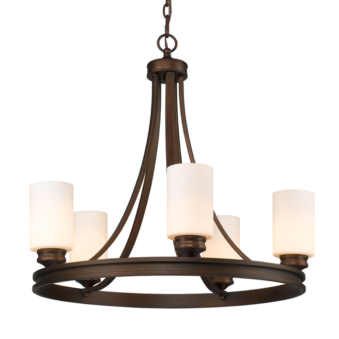 Five Light Chandelier from the Hidalgo collection in Sovereign Bronze finish