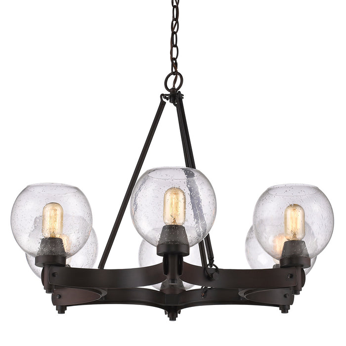 Six Light Chandelier from the Galveston collection in Rubbed Bronze finish