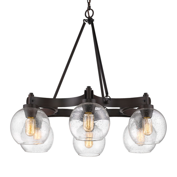 Six Light Chandelier from the Galveston collection in Rubbed Bronze finish
