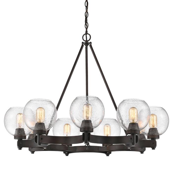Nine Light Chandelier from the Galveston collection in Rubbed Bronze finish