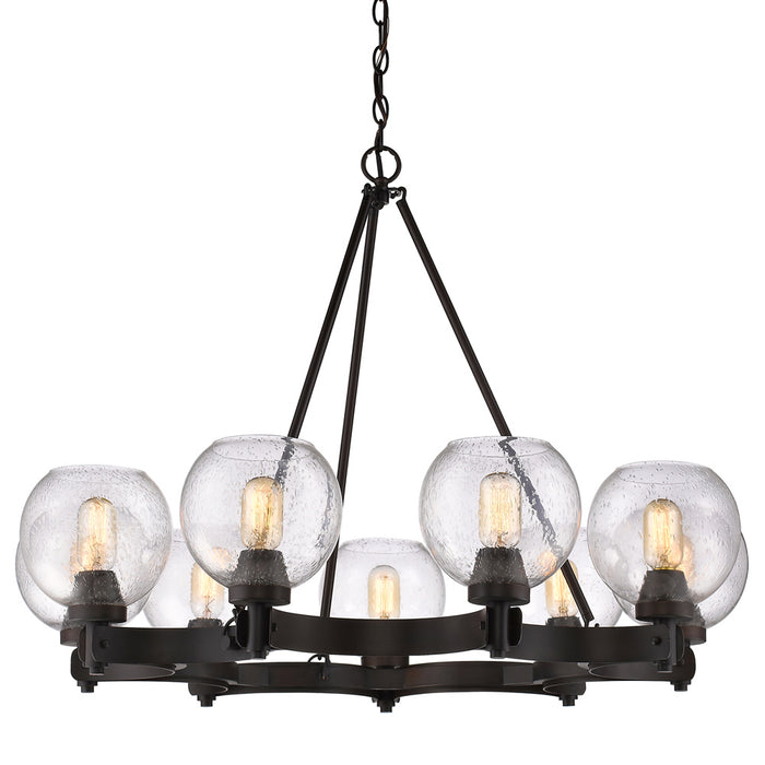 Nine Light Chandelier from the Galveston collection in Rubbed Bronze finish