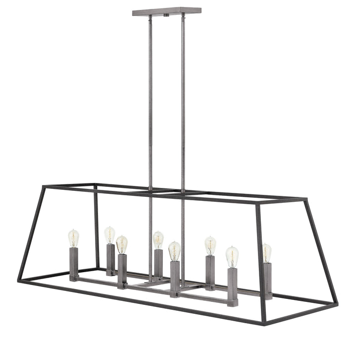 Hinkley - 3338DZ - Eight Light Linear Chandelier - Fulton - Aged Zinc