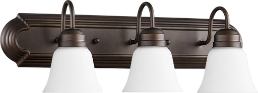 Quorum - 5094-3-86 - Three Light Vanity - Oiled Bronze w/ Satin Opal