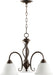 Quorum - 6410-3-186 - Three Light Chandelier - Spencer - Oiled Bronze w/ Satin Opal