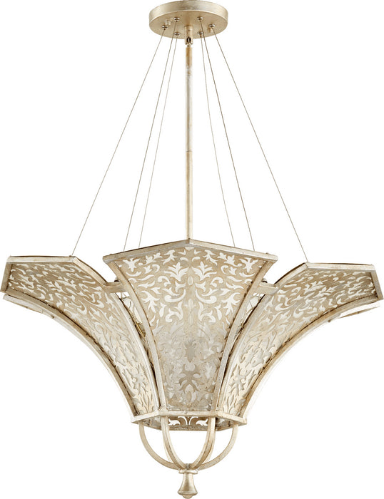 Quorum - 875-4-60 - Four Light Pendant - Bastille - Aged Silver Leaf