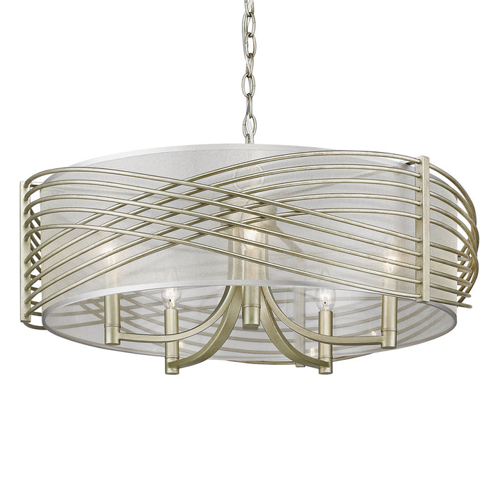 Five Light Chandelier from the Zara collection in White Gold finish