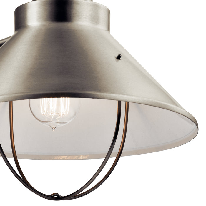 One Light Outdoor Wall Mount from the Seaside collection in Brushed Nickel finish