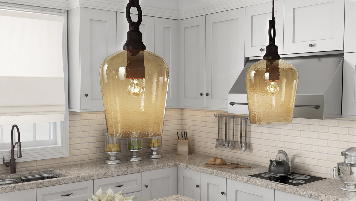 One Light Mini Pendant from the Kendrick collection in Western Bronze finish