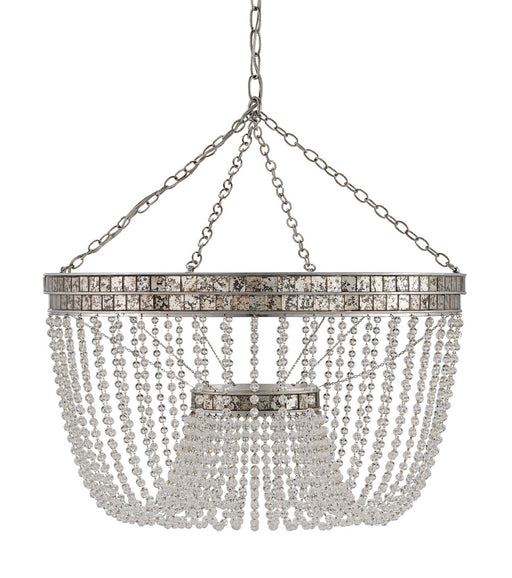 Currey and Company - 9685 - Eight Light Chandelier - Highbrow - Contemporary Silver Leaf/Distressed Silver Leaf