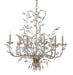 Currey and Company - 9973 - Six Light Chandelier - Crystal Bud - Silver Granello