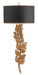 Currey and Company - 5221 - Two Light Wall Sconce - Birdwood - Textured Gold Leaf/Satin Black