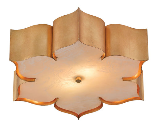 Currey and Company - 9999-0010 - Two Light Flush Mount - Grand Lotus - Antique Gold Leaf