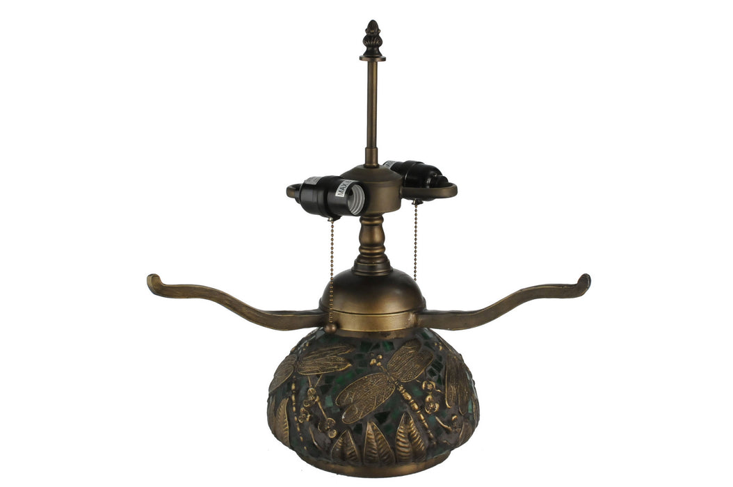 Meyda Tiffany - 118748 - Two Light Table Base Hardware - Mosaic Dragonfly - Green