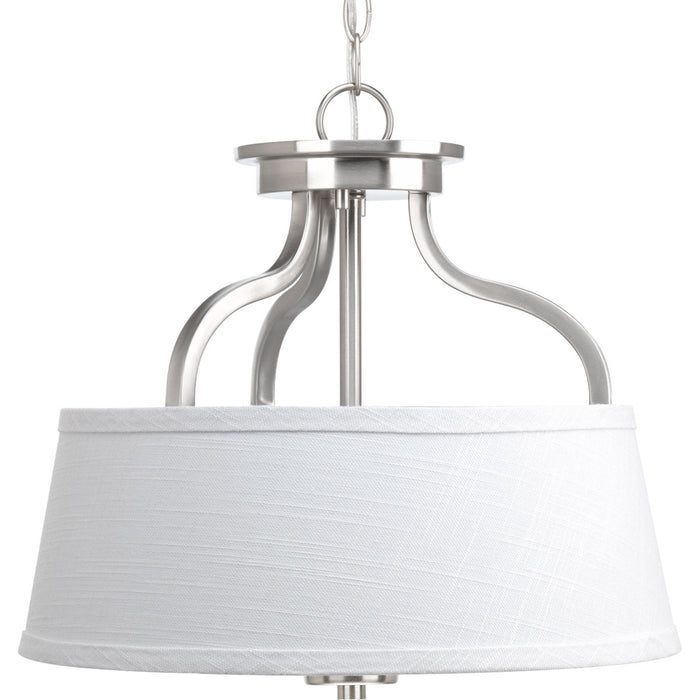 Two Light Semi-Flush Convertible from the Arden collection in Brushed Nickel finish