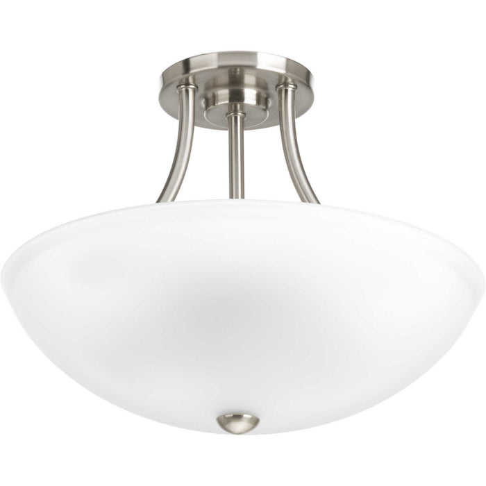 Two Light Semi-Flush Convertible from the Gather collection in Brushed Nickel finish