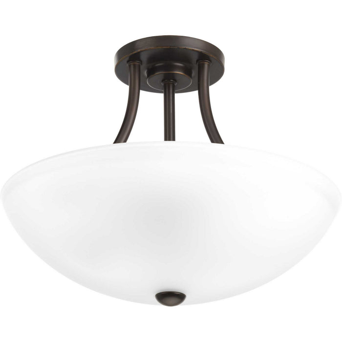 Two Light Semi-Flush Convertible from the Gather collection in Antique Bronze finish