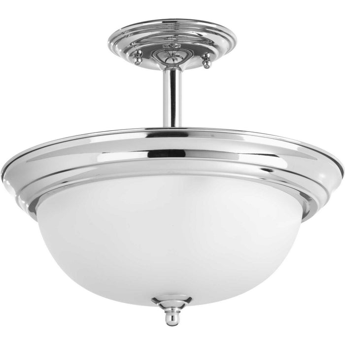 Two Light Semi-Flush Convertible from the Dome Glass collection in Polished Chrome finish