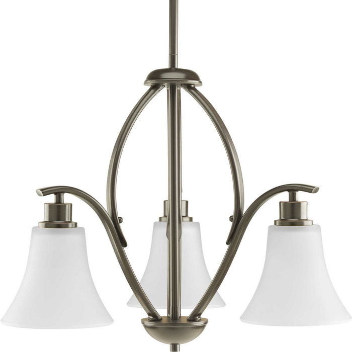 Three Light Chandelier from the Joy collection in Antique Bronze finish