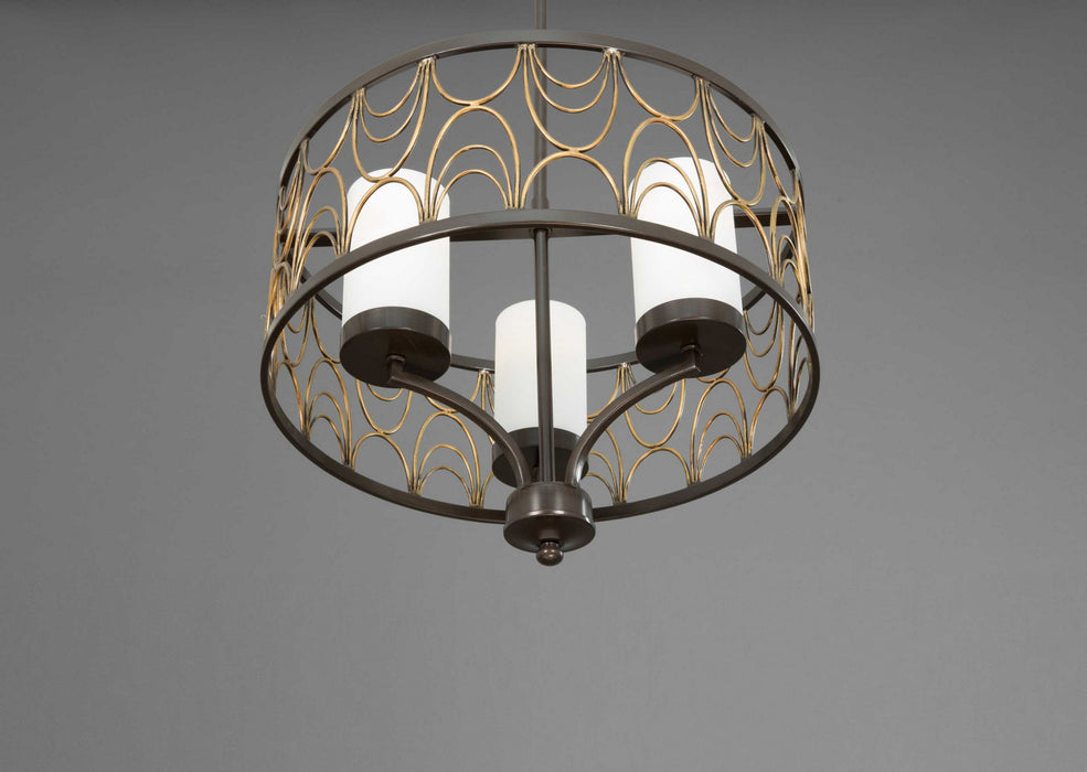Three Light Chandelier from the Cirrine collection in Antique Bronze finish