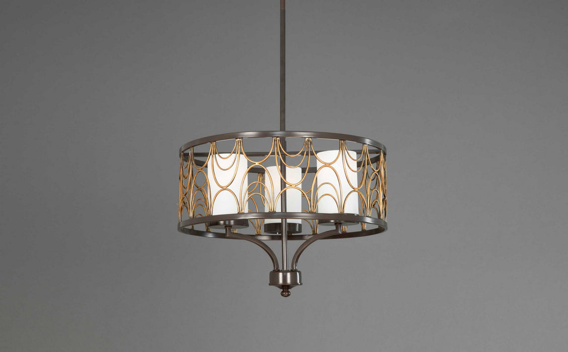 Three Light Chandelier from the Cirrine collection in Antique Bronze finish