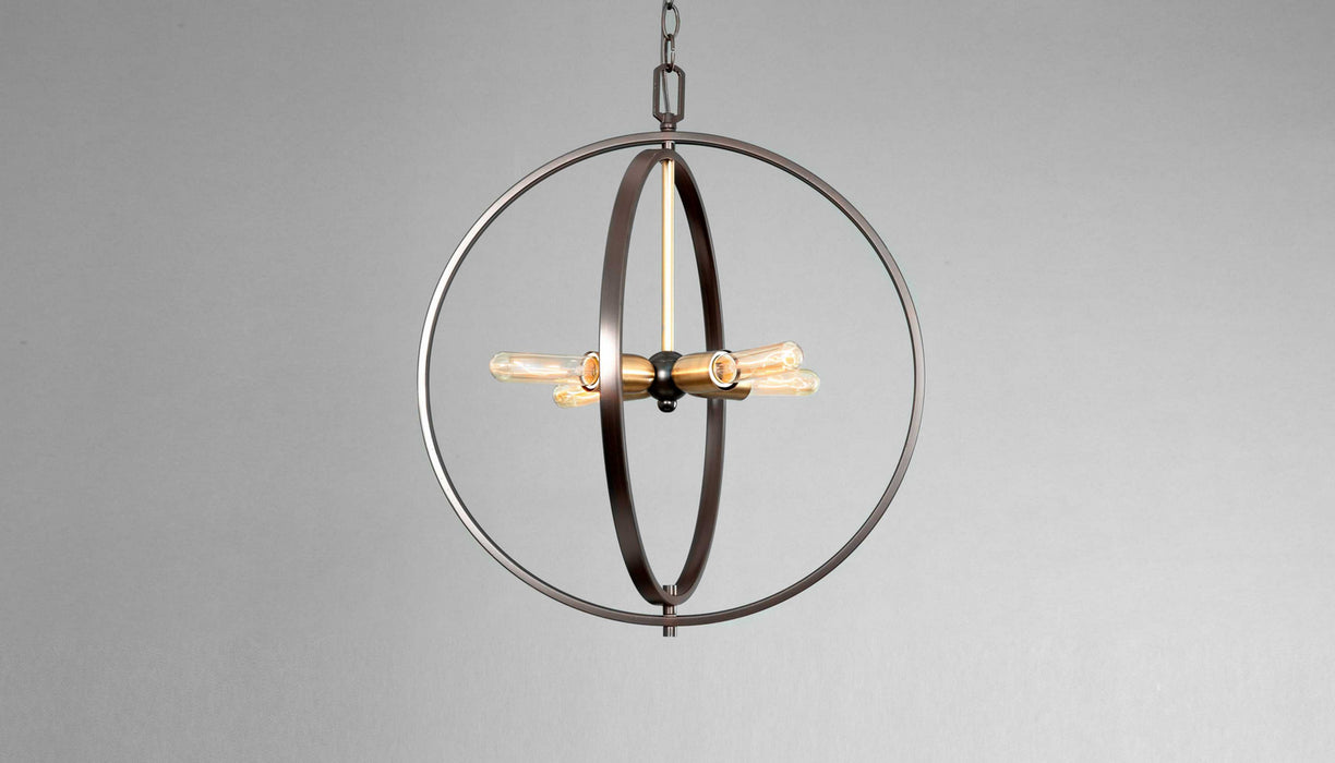 Four Light Pendant from the Swing collection in Antique Bronze finish